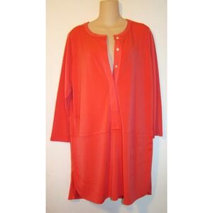Lauren Ralph Lauren Womens Plus Coral Orange Tunic Blouse Size 1X   A133